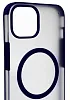 Чехол для iPhone 14 Wlons с MagSafe прозрачный матовый с рамкой Синий 100_100_534167