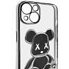 Чехол для iPhone 14 прозрачный с 3D мишкой Серебристый 100_100_534249