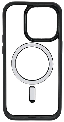 Чехол прозрачный с цветным бортиком MagSafe iPhone 14 Pro Черный 400_400_642428