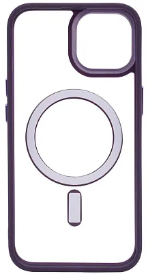 Чехол прозрачный с цветным бортиком MagSafe iPhone 14 Plus Фиолетовый 400_400_534964