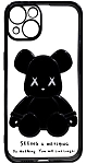 Чехол для iPhone 13 mini прозрачный с 3D мишкой Черный 250_100_533404