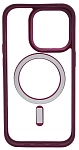 Чехол прозрачный с цветным бортиком MagSafe iPhone 14 Pro Max Бордовый 250_100_642363