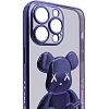 Чехол для iPhone 13 Pro Max прозрачный с 3D мишкой Синий 100_100_533442