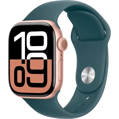 Часы Apple Watch Series 10 46mm Rose Gold Aluminium Case GPS Sport Band Lake Green S/M 400_400_150248