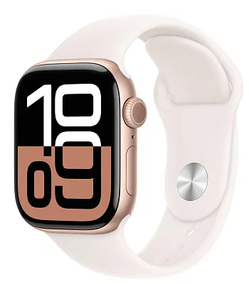 Часы Apple Watch Series 10 42mm Rose Gold Aluminium Case GPS Sport Band Light Blush M/L 400_400_549272
