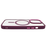 Чехол прозрачный с цветным бортиком MagSafe iPhone 14 Pro Max Бордовый 250_100_534975