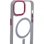 Чехол прозрачный с цветным бортиком MagSafe iPhone 14 Прозрачный 250_100_535057
