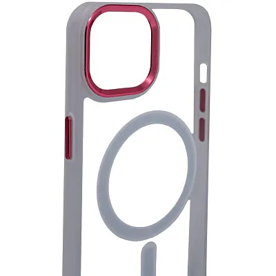 Чехол прозрачный с цветным бортиком MagSafe iPhone 14 Прозрачный 400_400_535057