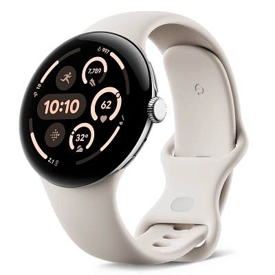 Часы Google Pixel Watch 3 45mm WiFi Polished Silver Case/Porcelain 400_400_641119