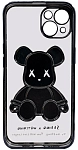 Чехол для iPhone 14 прозрачный с 3D мишкой Черный 250_100_534257