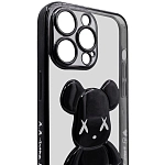 Чехол для iPhone 14 Pro Max прозрачный с 3D мишкой Черный 250_100_533988