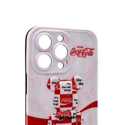 Чехол для iPhone 13 Pro мишка Coca Cola Белый 400_400_533472