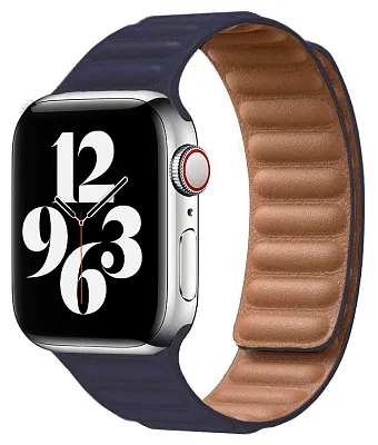 Ремешок из эко-кожи для Apple Watch 41 мм с магнитной застежкой, Dark Blue 400_400_117686