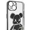 Чехол для iPhone 13 прозрачный с 3D мишкой Серебристый 100_100_533557