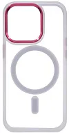 Чехол прозрачный с цветным бортиком MagSafe iPhone 14 Pro Прозрачный 500_191_535025