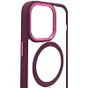Чехол прозрачный с цветным бортиком MagSafe iPhone 14 Pro Бордовый 100_100_535010