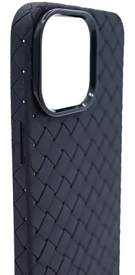 Плетеный Силиконовый чехол для iPhone 14 Pro Max Черный 400_400_532290