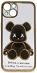 Чехол для iPhone 14 Plus прозрачный с 3D мишкой Золотой 250_100_135556