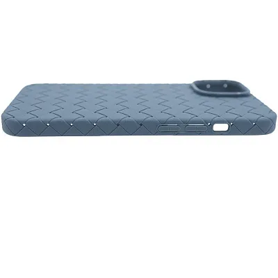 Плетеный Силиконовый чехол для iPhone 14 Plus Синий 400_400_532275