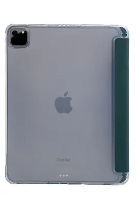 Прозрачный чехол-книжка для iPad Pro 12.9 с тройным загибом Темно-зеленый 400_400_121735