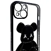 Чехол для iPhone 14 прозрачный с 3D мишкой Черный 100_100_131700