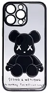 Чехол для iPhone 13 Pro прозрачный с 3D мишкой Черный 500_191_533508