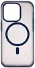 Чехол для iPhone 14 Pro Wlons с MagSafe прозрачный матовый с рамкой Синий 100_100_534031
