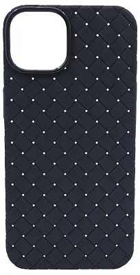 Плетеный Силиконовый чехол для iPhone 14 Черный 400_400_137665