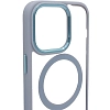 Чехол прозрачный с цветным бортиком MagSafe iPhone 14 Pro Голубой 100_100_642405