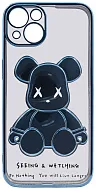 Чехол для iPhone 14 Plus прозрачный с 3D мишкой Голубой 500_191_533757