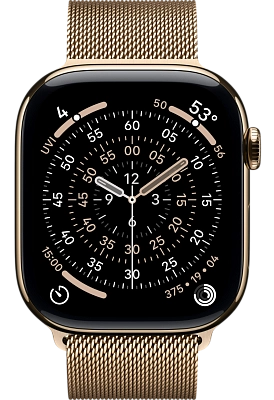 Часы Apple Watch Series 11 46mm Titanium Case Milanese Loop Gold M/L 400_400_549387