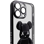 Чехол для iPhone 13 Pro Max прозрачный с 3D мишкой Черный 250_100_533447