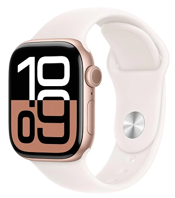 Часы Apple Watch Series 10 42mm Rose Gold Aluminium Case GPS Sport Band Light Blush S/M 400_400_639820