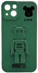 Силиконовый чехол для iPhone 14 Pro Max с 3D мишкой Зеленый 250_100_135880