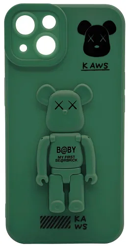 Силиконовый чехол для iPhone 14 Pro Max с 3D мишкой Зеленый 250_100_532436