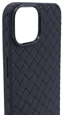 Плетеный Силиконовый чехол для iPhone 14 Plus Черный 400_400_532284