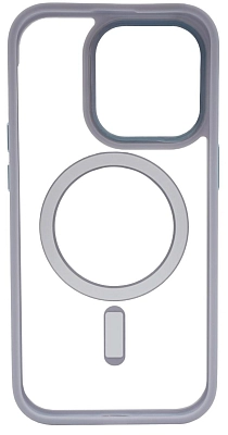Чехол прозрачный с цветным бортиком MagSafe iPhone 14 Pro Голубой 400_400_642403