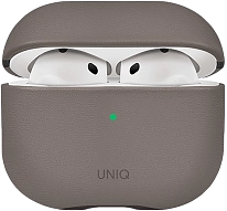 Кожаный чехол для AirPods 4 Uniq Lyden DS - Flint Grey 500_191_623795