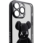 Чехол для iPhone 13 Pro прозрачный с 3D мишкой Черный 250_100_533507