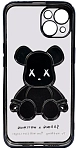 Чехол для iPhone 13 прозрачный с 3D мишкой Черный 250_100_533565