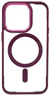 Чехол прозрачный с цветным бортиком MagSafe iPhone 14 Pro Max Бордовый 500_191_534977