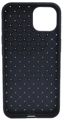 Плетеный Силиконовый чехол для iPhone 14 Plus Черный 400_400_532282