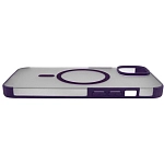 Чехол для iPhone 14 Wlons с MagSafe прозрачный матовый с рамкой Фиолетовый 250_100_534171