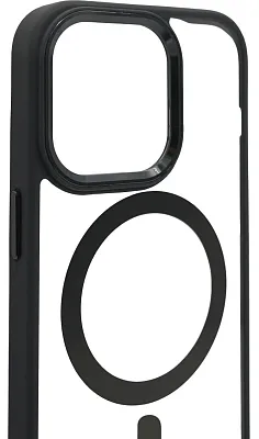 Чехол прозрачный с цветным бортиком MagSafe iPhone 14 Pro Черный 400_400_535044