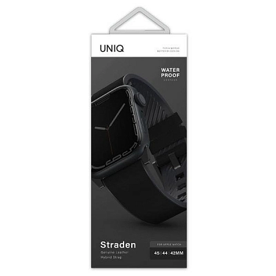 Ремешок Uniq Straden для Apple Watch 45/44/42 мм - Black 400_400_644422