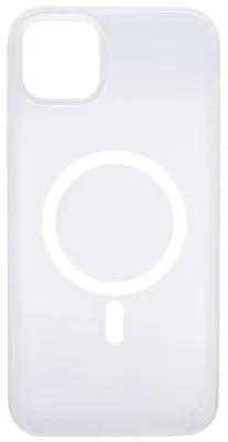Чехол для iPhone 14 Plus Wlons с MagSafe прозрачный матовый с рамкой Белый 400_400_533679