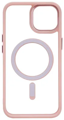 Чехол прозрачный с цветным бортиком MagSafe iPhone 14 Pro Max Розовый 400_400_534993