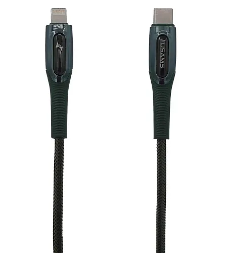 Кабель Usams USB-C/Lightning усиленный 1.2м (зеленый) 250_100_339439