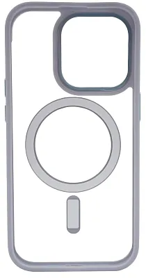 Чехол прозрачный с цветным бортиком MagSafe iPhone 14 Pro Голубой 400_400_535013