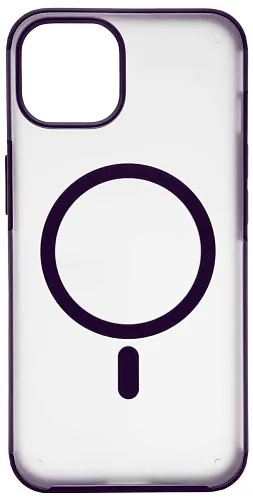 Чехол для iPhone 14 Plus Wlons с MagSafe прозрачный матовый с рамкой Фиолетовый 250_100_533693